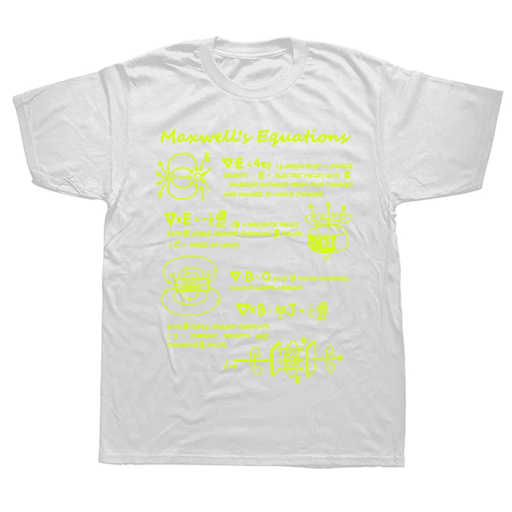 Funny Electromagnetic Physics Maxwell Equation Formula T Shirts Graphic Casual Cotton Summer Men Large Size Tshirt BTG-C001097EUXH