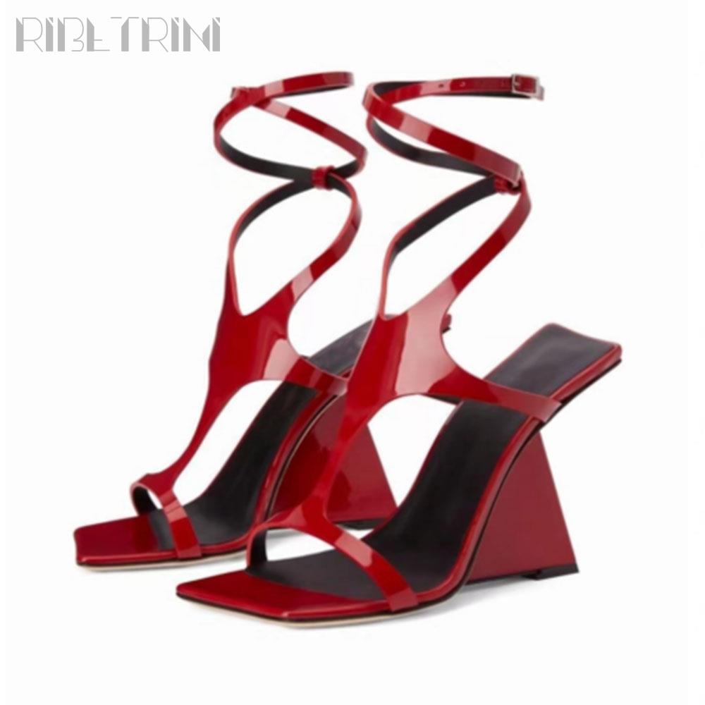 Women's Sandals Stranger High Heel Gladiator Shoes Brand Buckle Elegant Casual Rome Design Stylish 2024 New Sandals For Woman