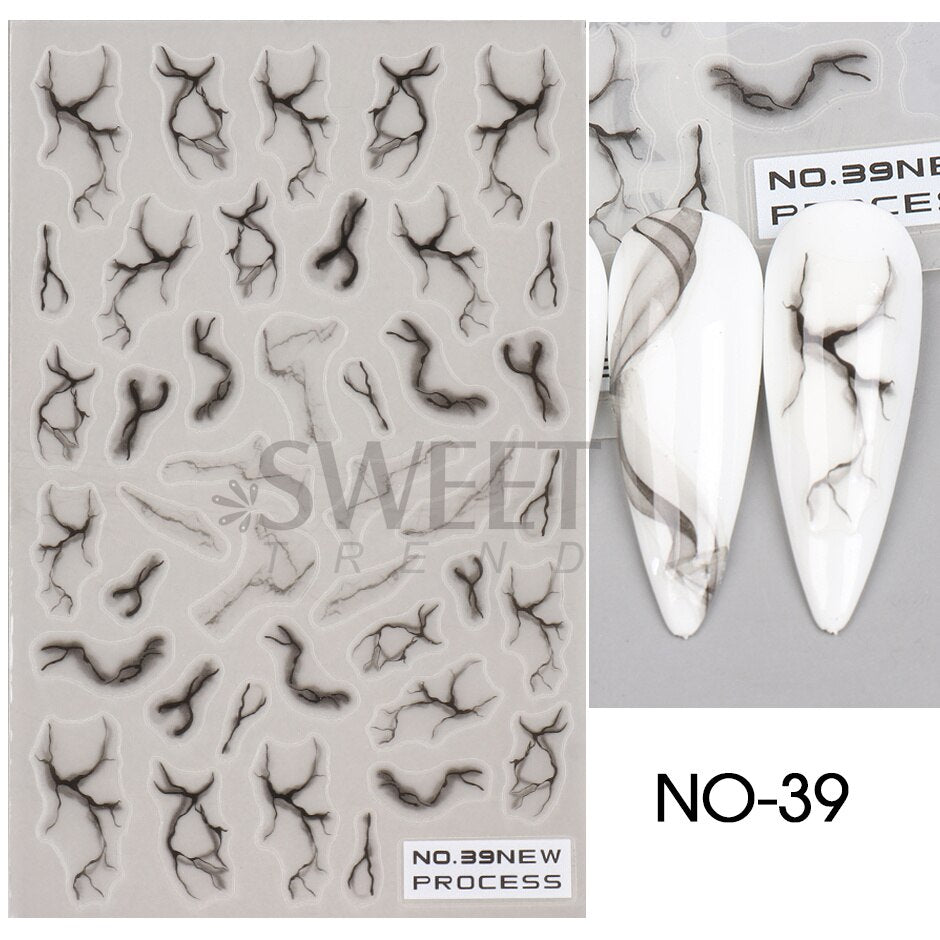 Autocollants pour Nail Art, oiseau de neige, hiver, automne, feuille d'érable, fleur de coton, ligne de conception d'automne, curseur adhésif, décoration de manucure, JINO-48