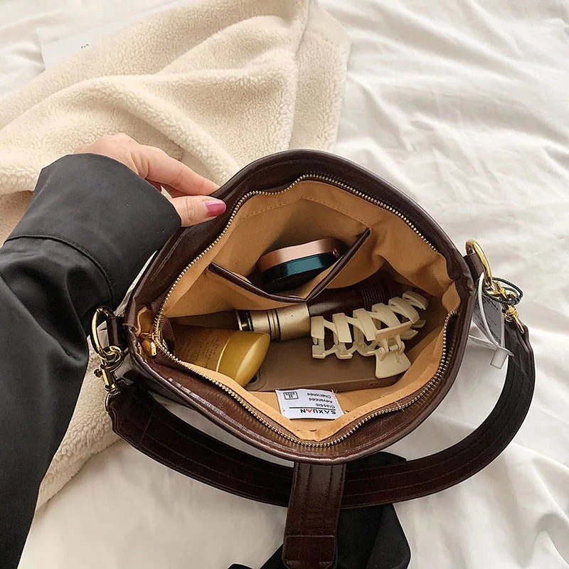 Large Soft Leather Crossbody Bags for Women Trend Designer Vintage Shoulder Bag Female Handbags and Purses