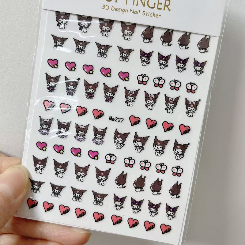 Sanrio – autocollants 3D pour ongles, fournitures d'art des ongles, dessin animé Hello Kitty cannelle, décoration des ongles, décalcomanies Anime
