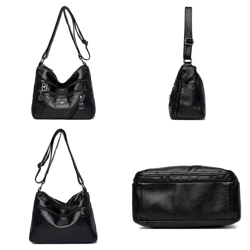 Soft Leather Luxury Handbags Purse Women Bag Designer Multi-pocket Crossbody Shoulder Bag for Female Trend Sac