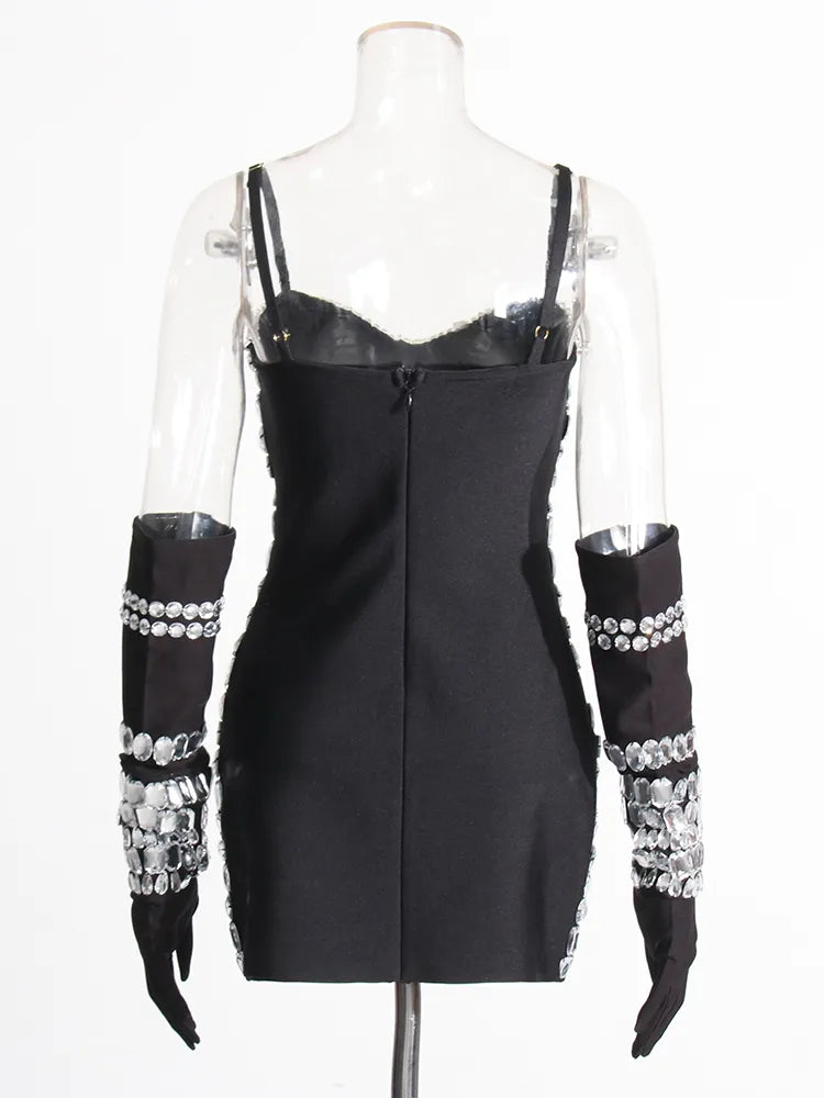 Patchwork Embroidered Flares Dresses For Women Square Collar Sleeveless High Waist Slim Sexy Summer Dress Female