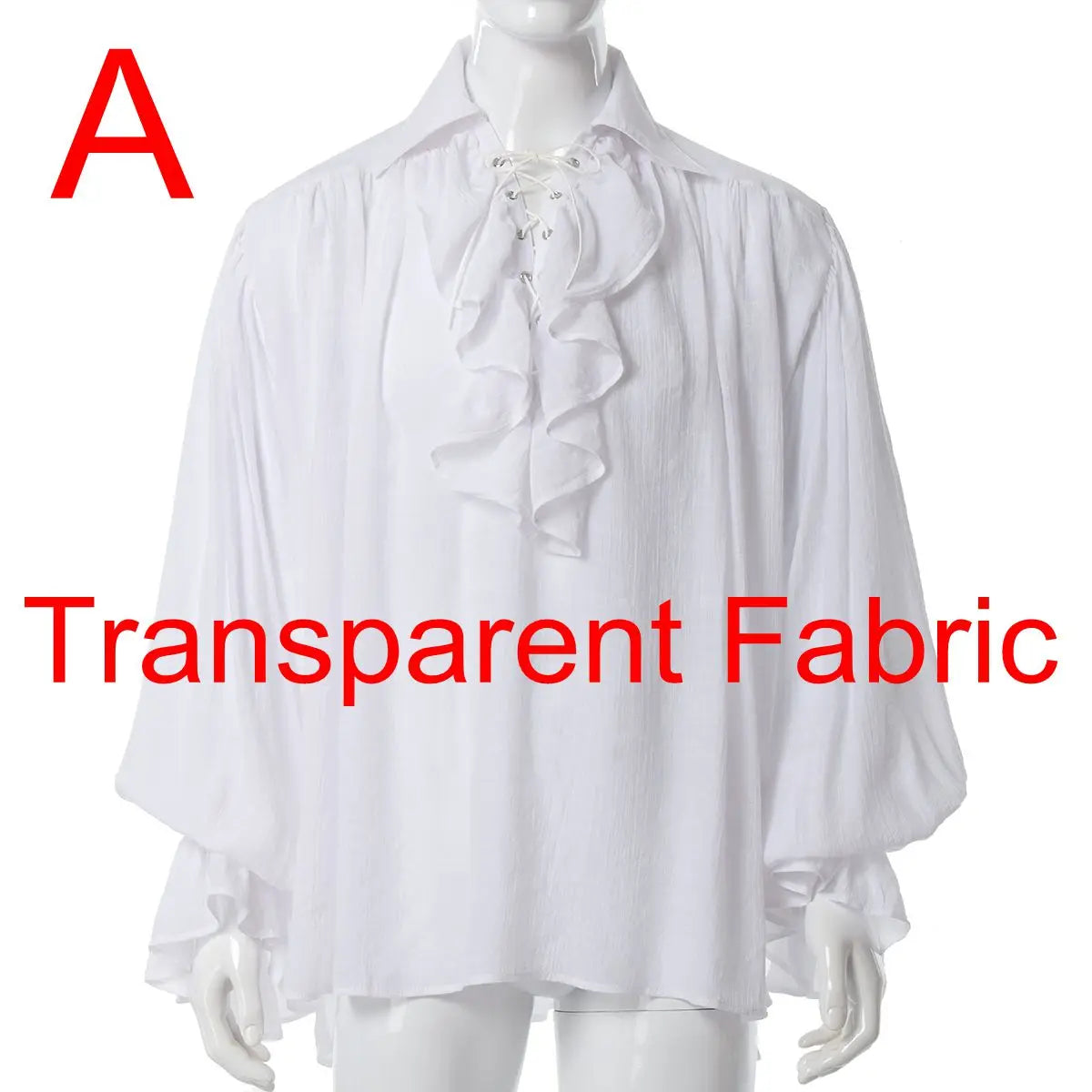 Men Pirate Shirt Vampire Prince Poet Shirts Medieval Buccaneer Frills Lace Up Renaissance Vintage Gothic Viking Blouse Tops White A