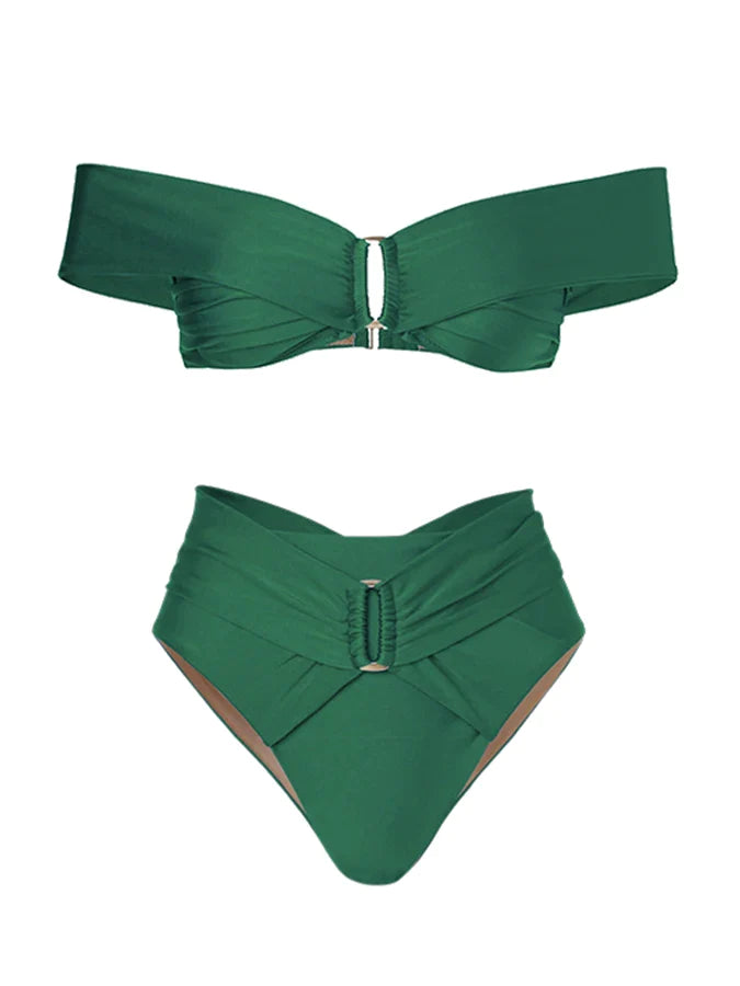 Designer Bikini Vintage Women Two Pieces Swimsuit Cover Up Holiday Beachwear Designer Bathing Suit Summer Surf Wear green