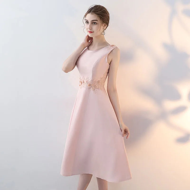 Luxury Evening Dresses Pink Party Dress Korean Medium Length Elegant Bridesmaid Gown For Women