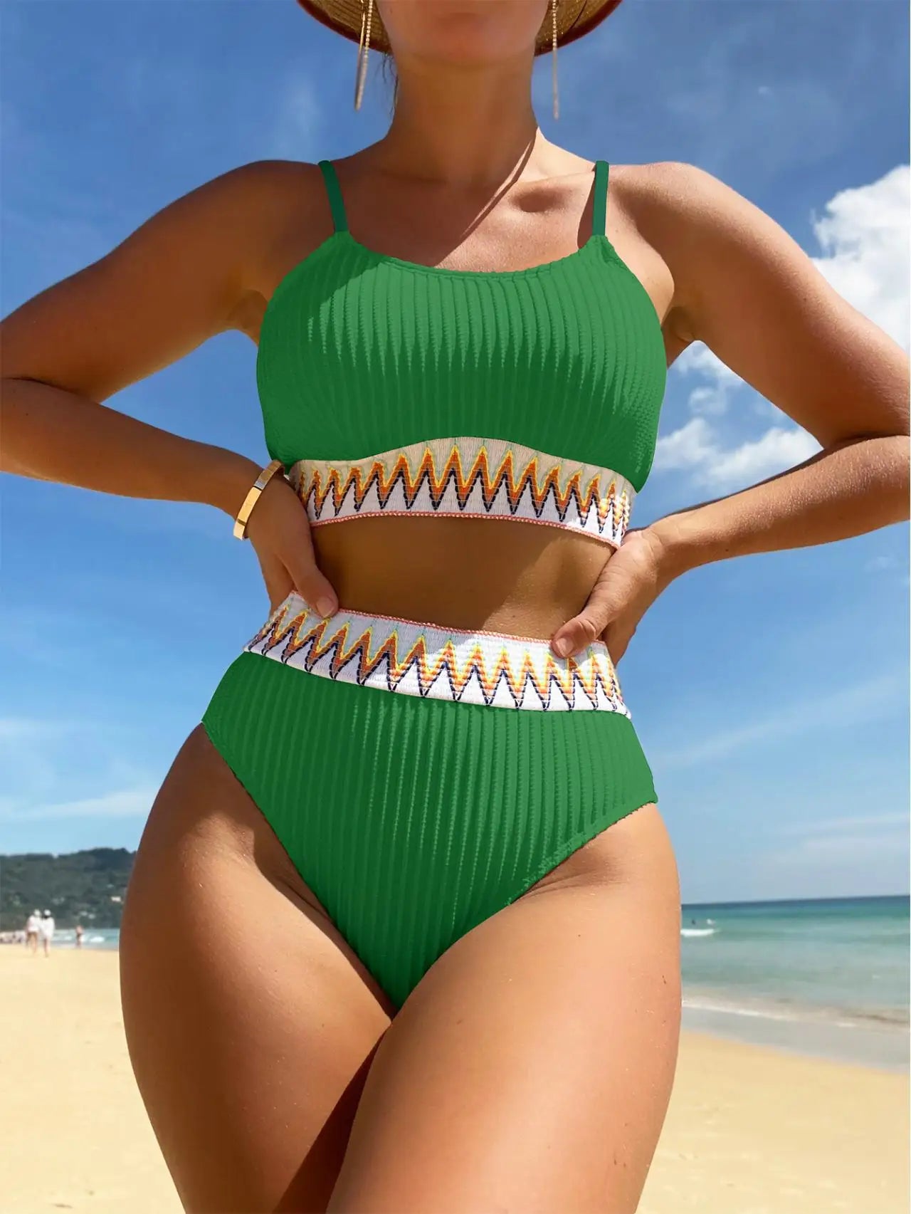 Sexy Bikinis Women Halter Brazilian Bikini Set Female Pleated Swimsuit New Triangle Swimwear Beach Wear Bathing Suit Dark Green