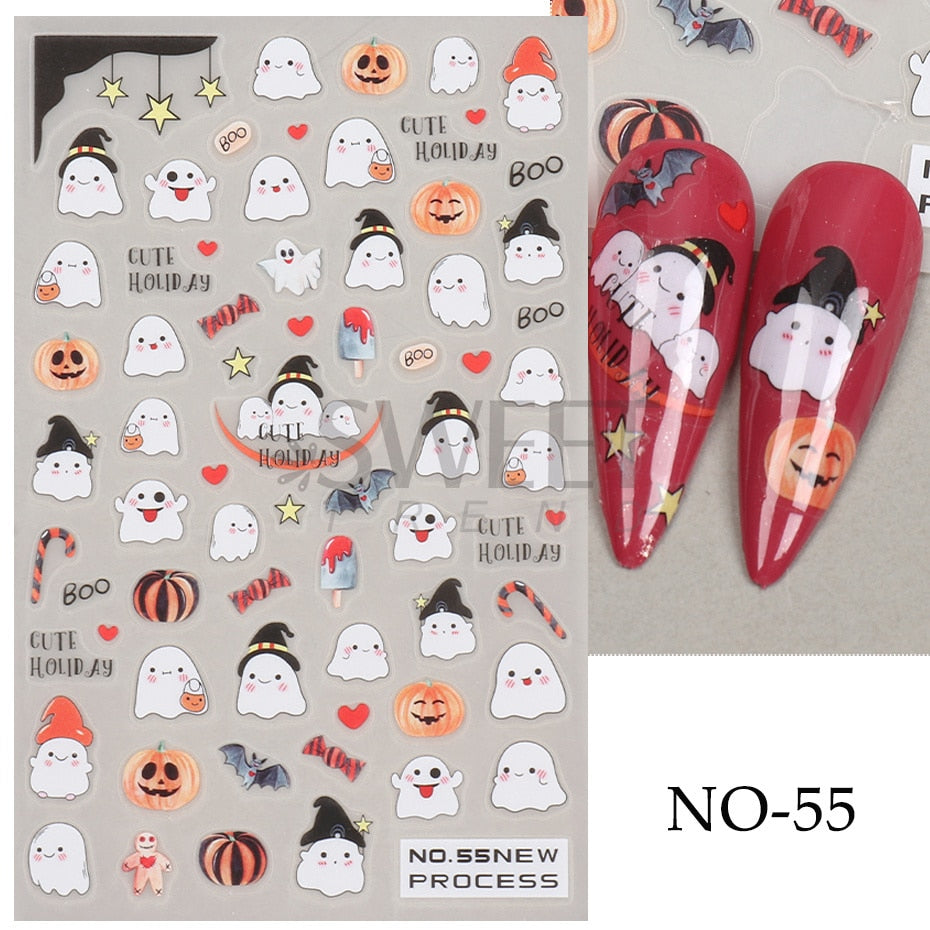 Autocollants pour Nail Art, oiseau de neige, hiver, automne, feuille d'érable, fleur de coton, ligne de conception d'automne, curseur adhésif, décoration de manucure, JINO-48