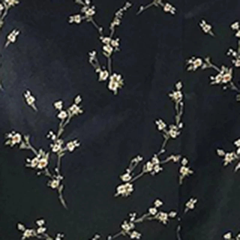 Summer Floral Off Shoulder Puff Sleeve Maxi Dress For Woman Robe Sexy Lace Up Side Split Chic Mid-Calf Aesthetic Dress Black