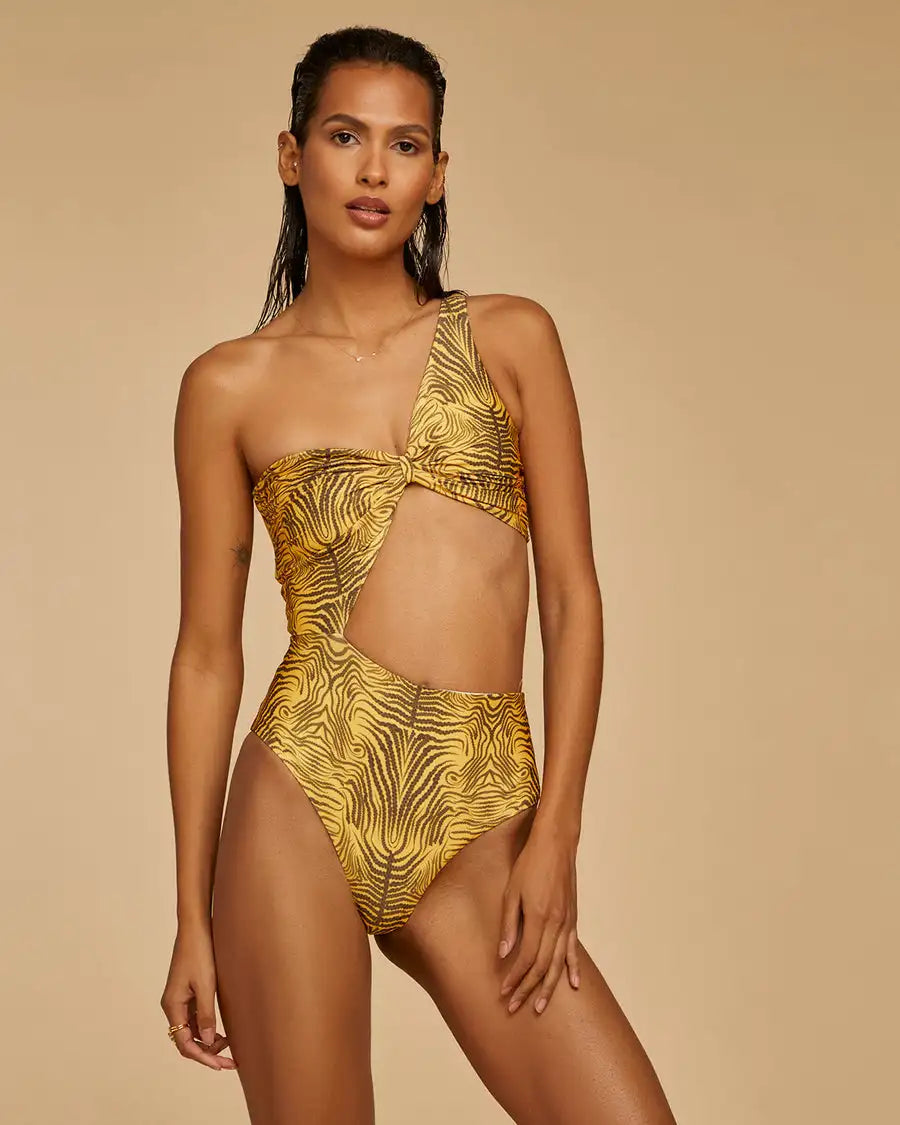 Bikini Swimsuit Push Up Bikini Set Sexy One Shoulder Beachwear Summer Bathing Suit High Waist Swimwear Women 2024 Yellow