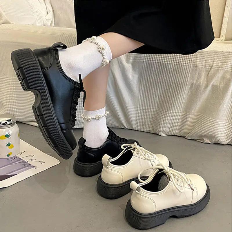 2 Pairs Fashion Four Seasons Black White Solid Color Stacked Women's Socks Pearl Women's Socks Ins Cute Sweet Middle Tube Socks