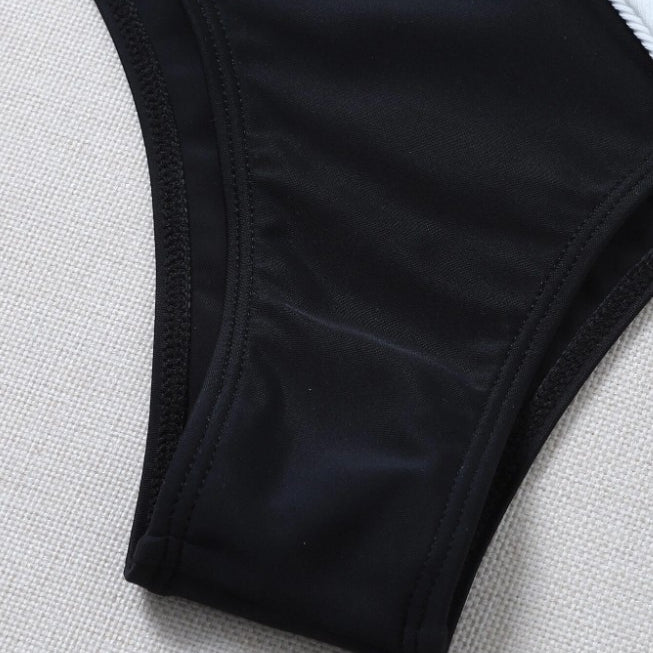 Sexy Small Bra European And American Adult Sexy Split Thong Swimsuit One-Piece Pit Strip Fabric Split Bikini