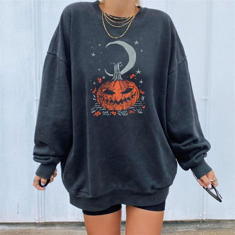 Sweatshirt mit Kürbis-Halloween-Print