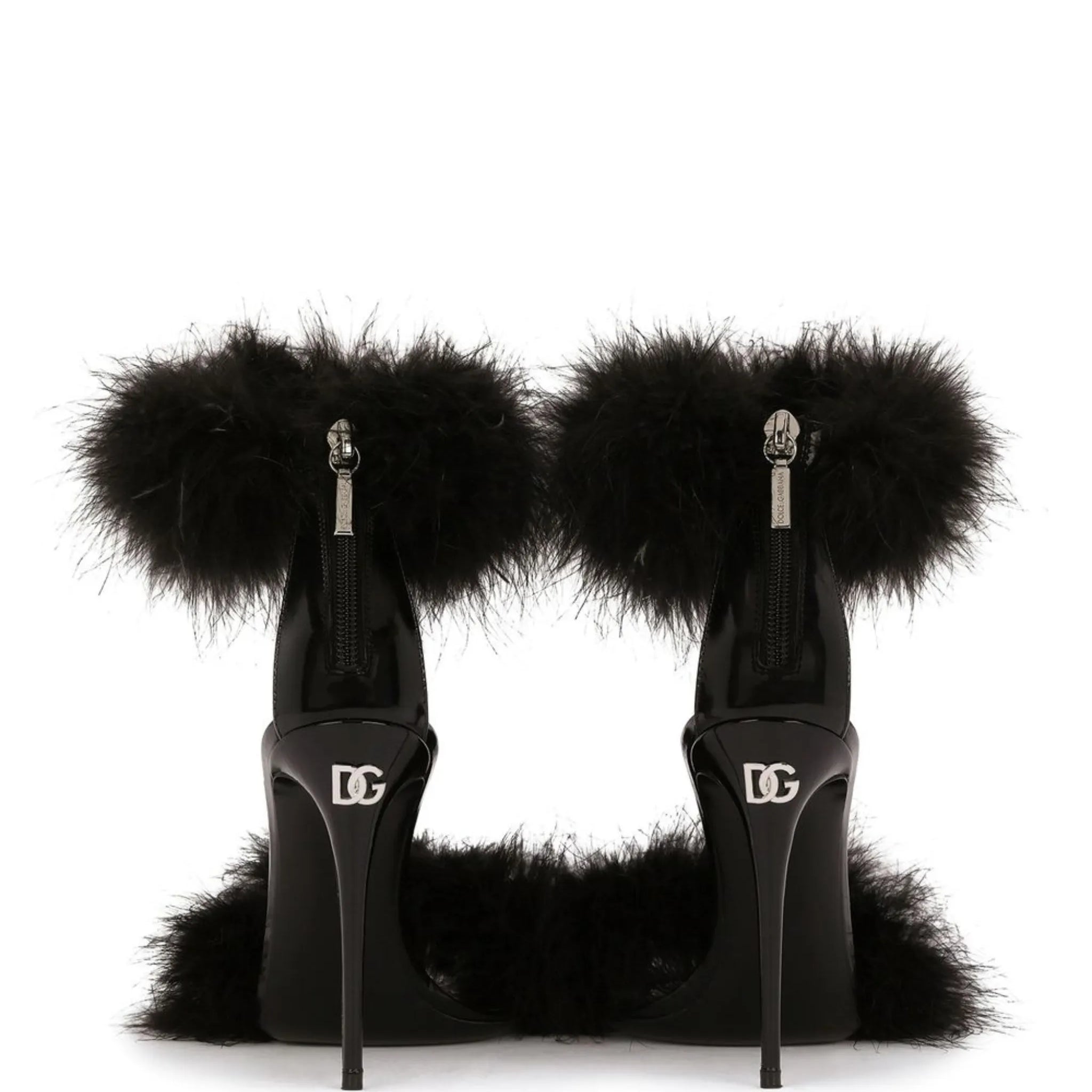 Latest Black Fur Sandals Pointed Toe Spring Summer Solid Stiletto Orange Ankle Buckle Strap Women Sexy Latin Dance Shallow Shoes