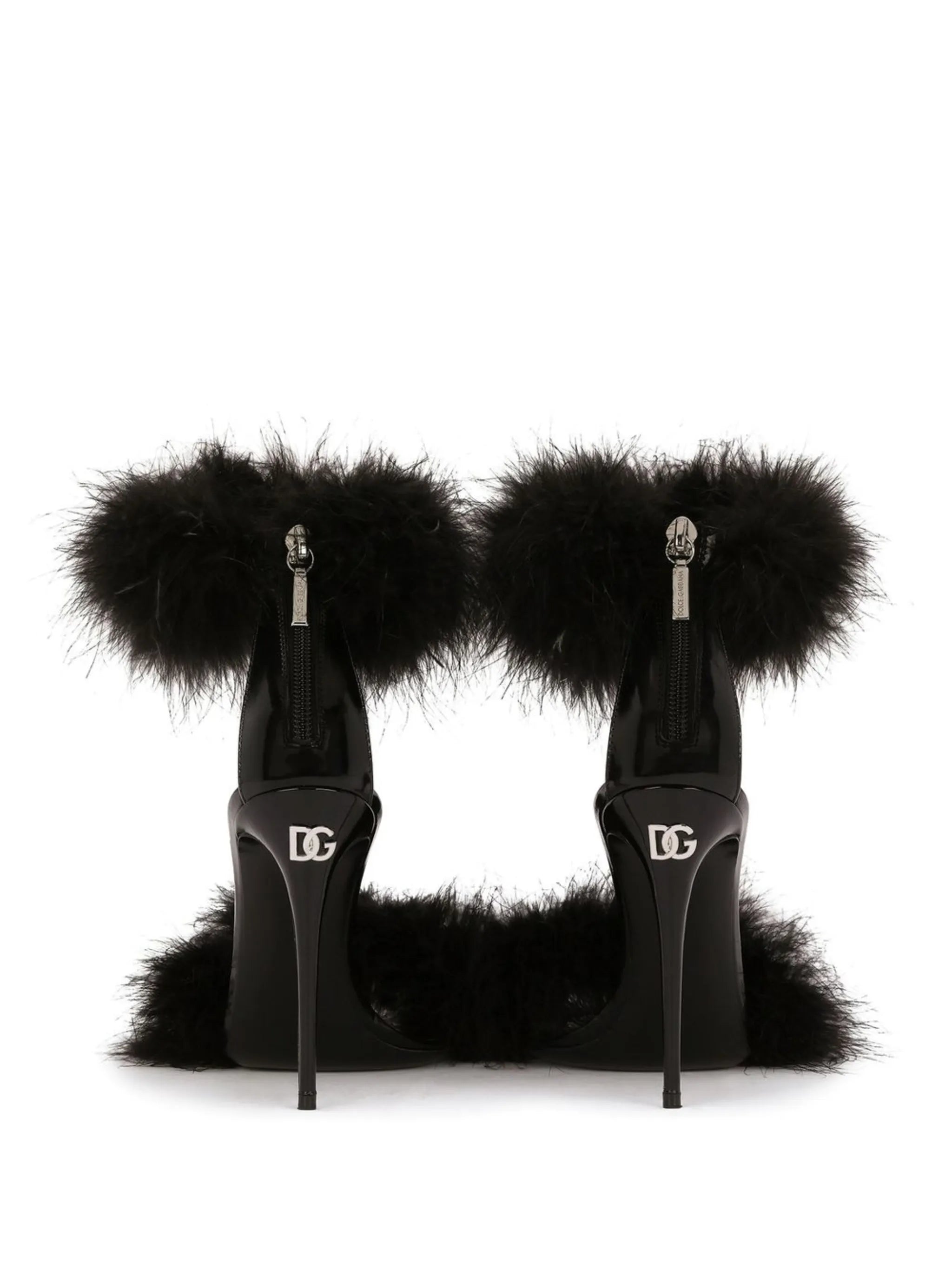 Latest Black Fur Sandals Pointed Toe Spring Summer Solid Stiletto Orange Ankle Buckle Strap Women Sexy Latin Dance Shallow Shoes