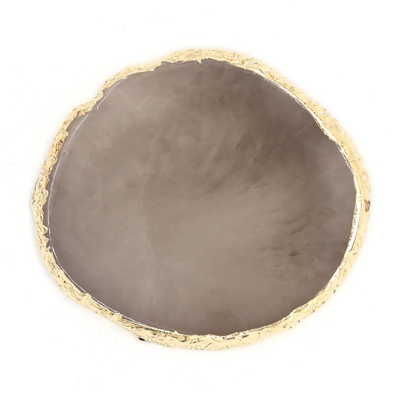 1PC Round Resin Agate Stone Nail Art Palette False Nail Tips Mixing Color Drawing Pallet Gel Polish Display Shelf Manicure Tool 12