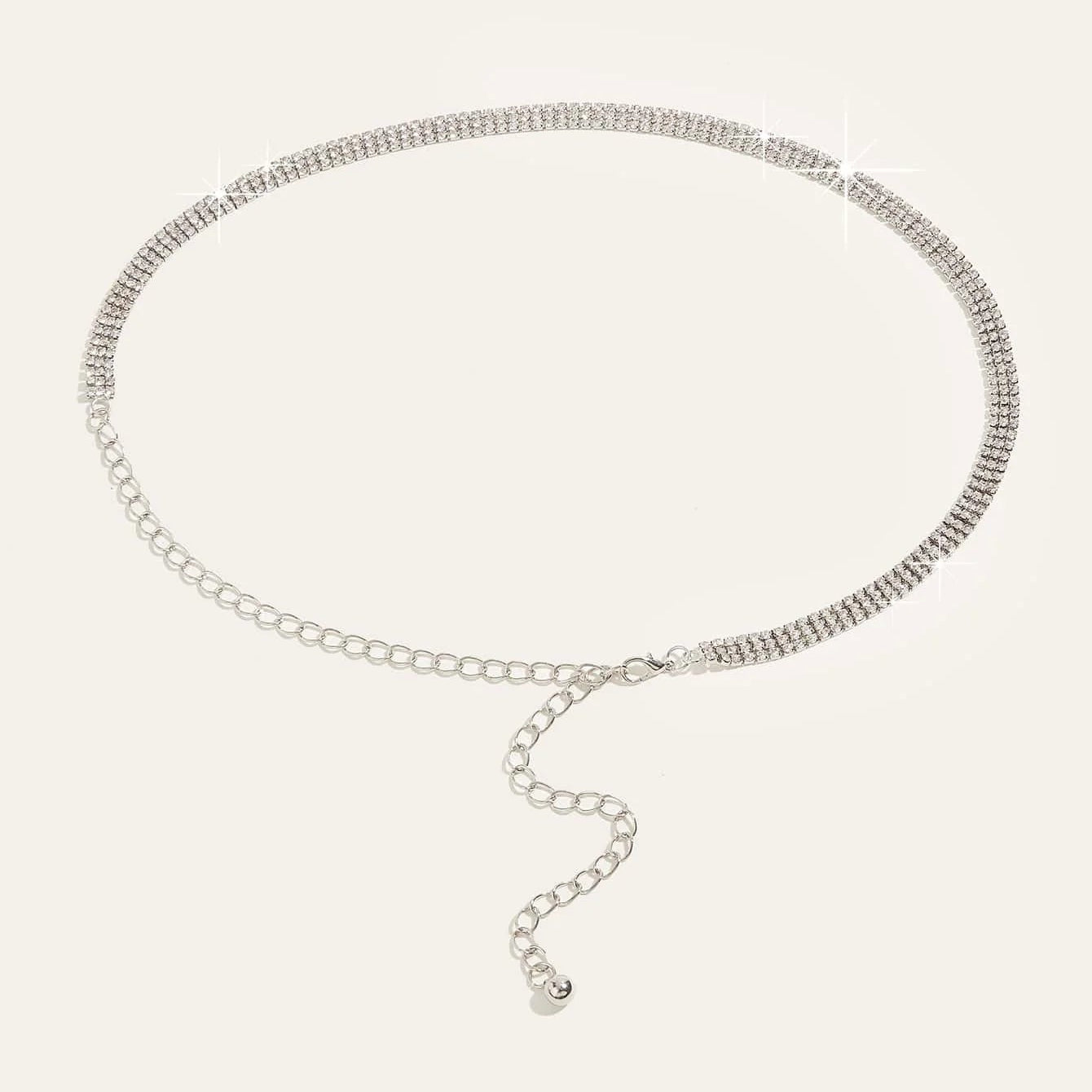 1pc Rhinestone Decor Chain Belt