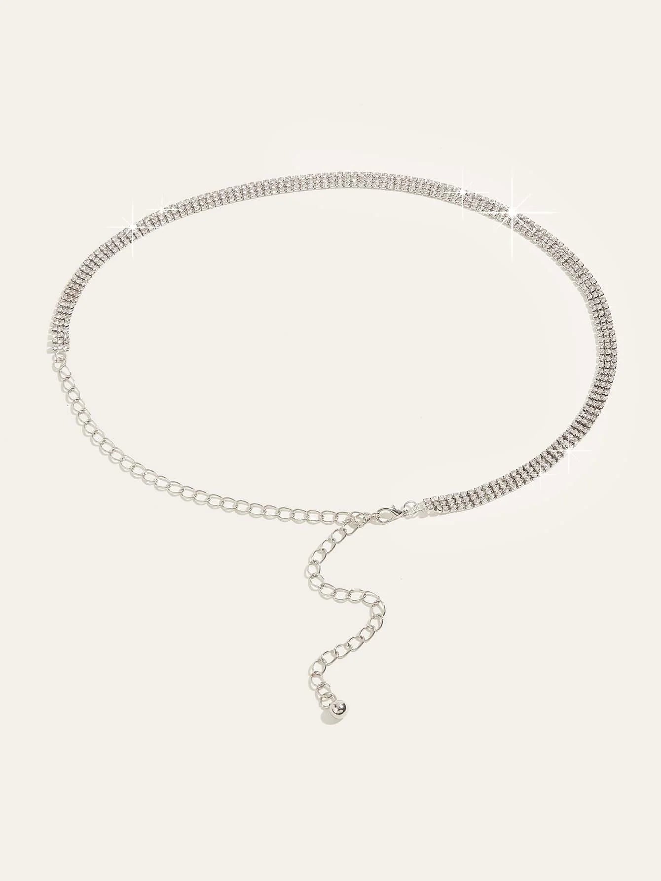 1pc Rhinestone Decor Chain Belt