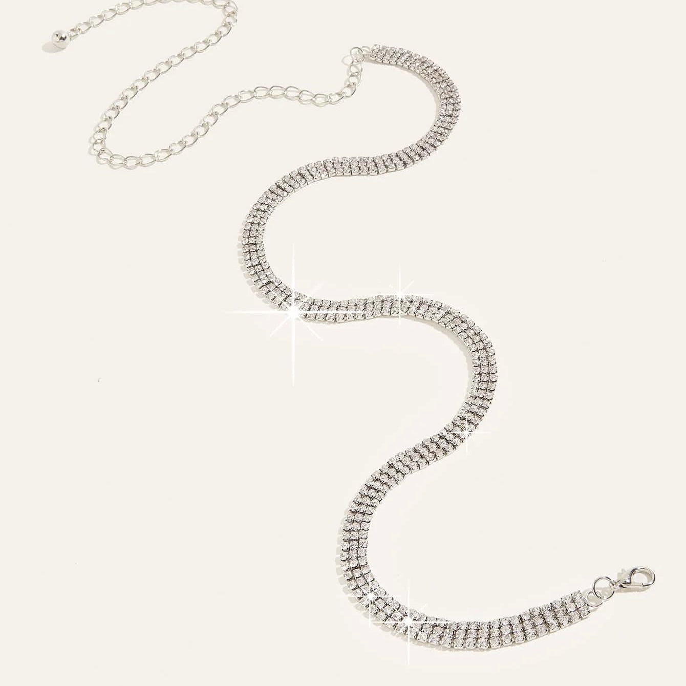 1pc Rhinestone Decor Chain Belt