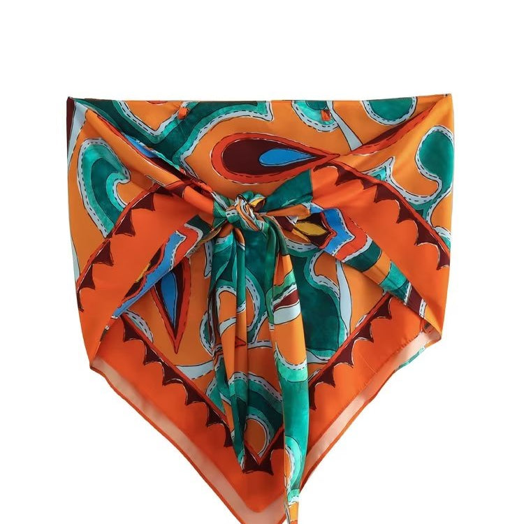 2-piece Pants Set Summer - New Women's Fashion Printed Suspenders Elastic Waist Suits Chic Elegant Holiday Set