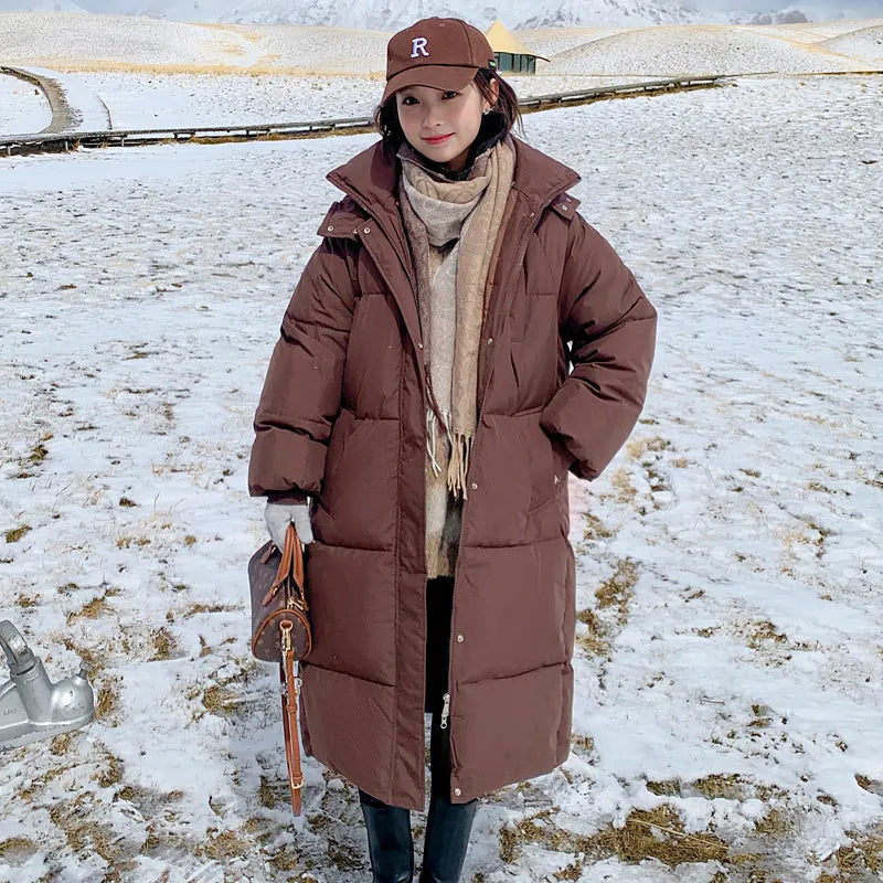 -20 degrees Winter Women long Parkas Jackets Casual Hooded Thick Warm Windproof Parkas Coat Fashion Female outwear Long parkas Coffee