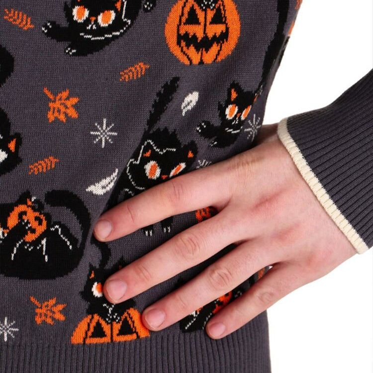 2022 Autumn Vintage Sweaters Winter Thicken Knitwear Pullovers Women Pumpkin Knitted Long Sleeve Sweater Pullover Halloween Tops