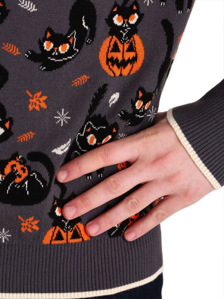 2022 Autumn Vintage Sweaters Winter Thicken Knitwear Pullovers Women Pumpkin Knitted Long Sleeve Sweater Pullover Halloween Tops