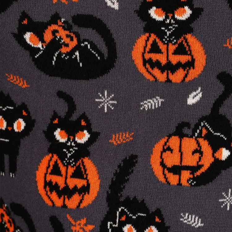 2022 Autumn Vintage Sweaters Winter Thicken Knitwear Pullovers Women Pumpkin Knitted Long Sleeve Sweater Pullover Halloween Tops