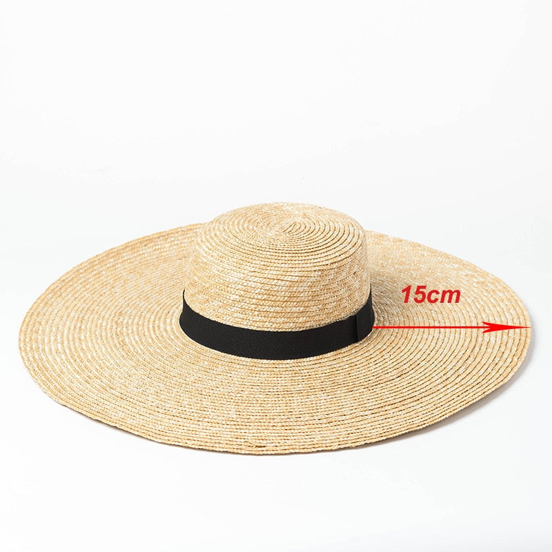 2022 Big Brim Straw Hats For Women Summer Oversized Beach Hat UV Protection Sun Hat Wholesale