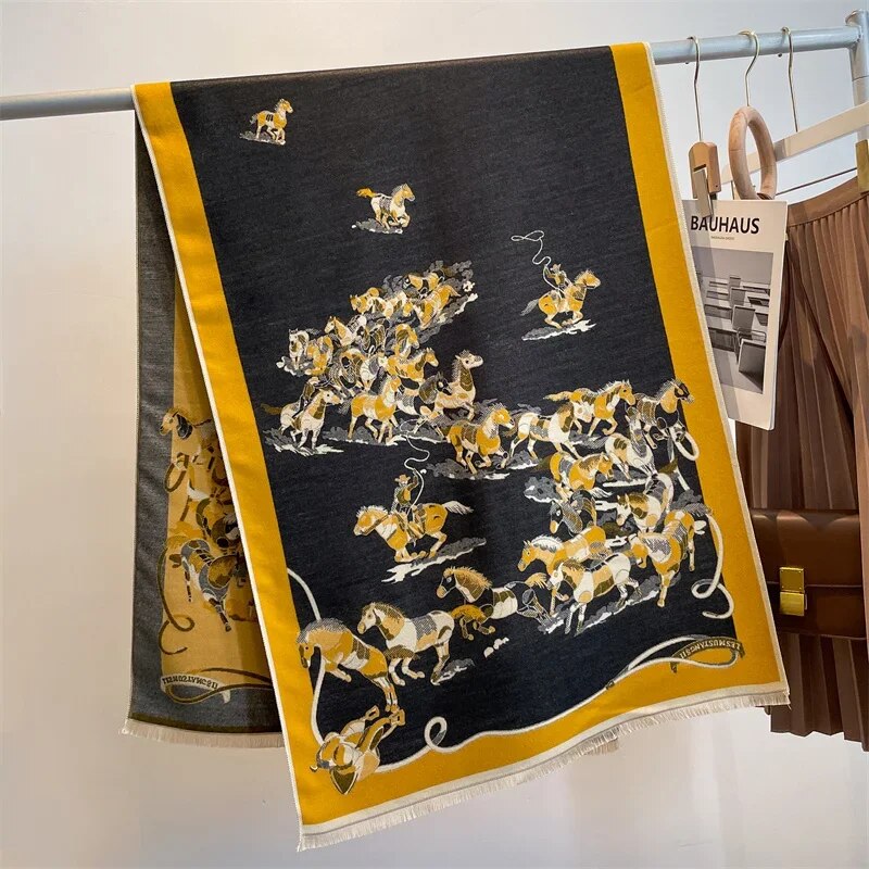 2022 Luxury Cashmere Sacarf for Women Leopard Print Thick Blanket with Tassel Large Shawl and Wrap Bufanda Winter Warm Echarpe WYT372-1