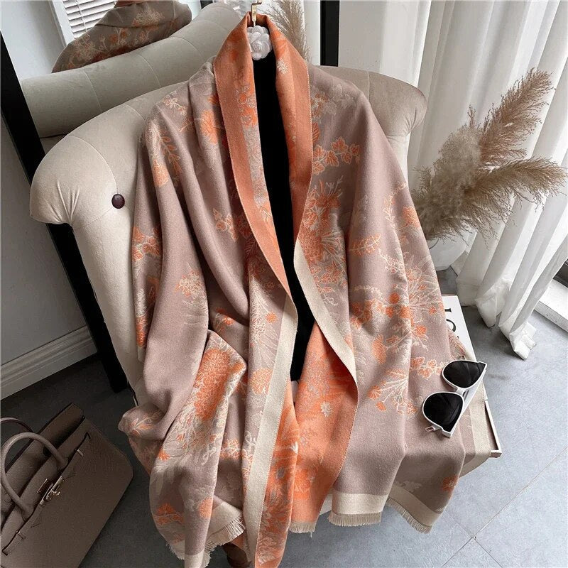 2022 Luxury Cashmere Sacarf for Women Leopard Print Thick Blanket with Tassel Large Shawl and Wrap Bufanda Winter Warm Echarpe WYT26-4