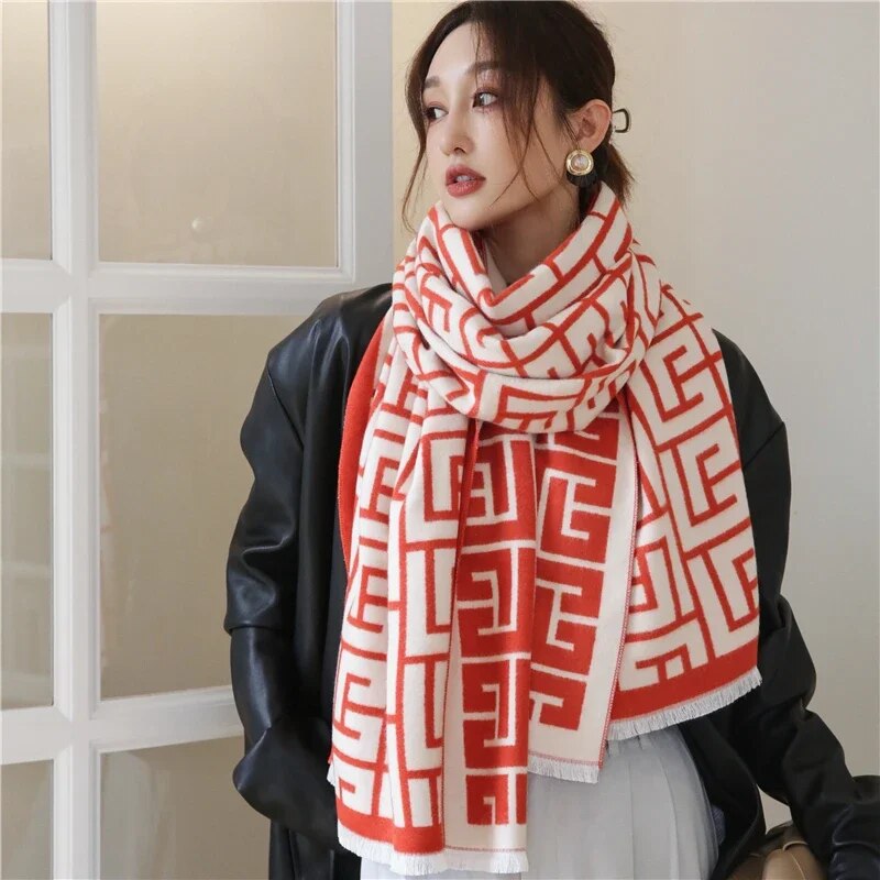 2022 Luxury Cashmere Sacarf for Women Leopard Print Thick Blanket with Tassel Large Shawl and Wrap Bufanda Winter Warm Echarpe WYT164-2