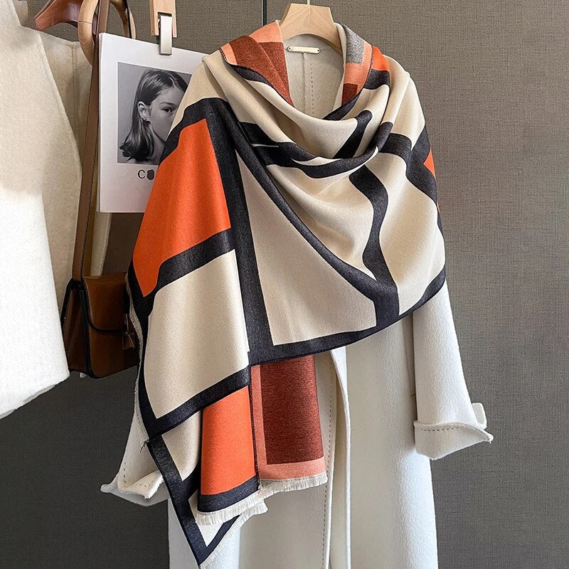 2022 Luxury Cashmere Sacarf for Women Leopard Print Thick Blanket with Tassel Large Shawl and Wrap Bufanda Winter Warm Echarpe WYT547-1