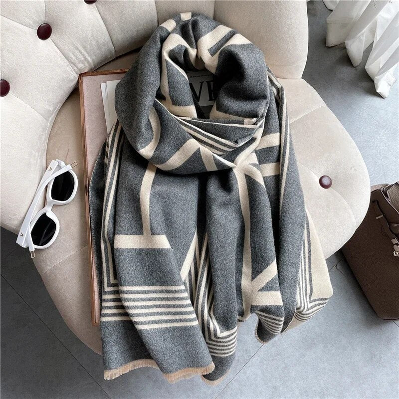 2022 Luxury Cashmere Sacarf for Women Leopard Print Thick Blanket with Tassel Large Shawl and Wrap Bufanda Winter Warm Echarpe WYT24-1