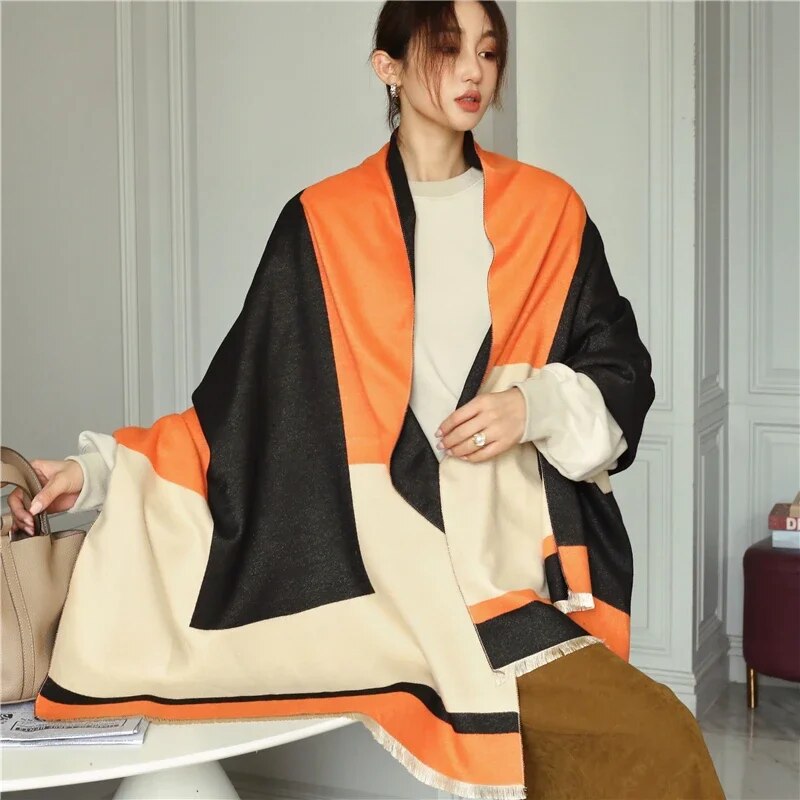 2022 Luxury Cashmere Sacarf for Women Leopard Print Thick Blanket with Tassel Large Shawl and Wrap Bufanda Winter Warm Echarpe WYT34-1