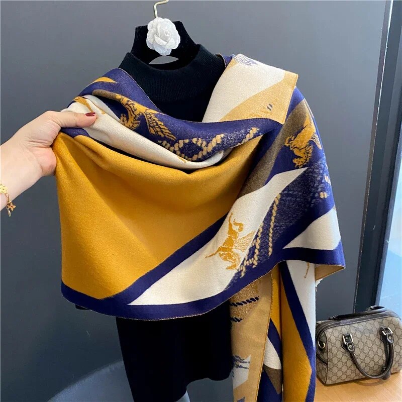 2022 Luxury Cashmere Sacarf for Women Leopard Print Thick Blanket with Tassel Large Shawl and Wrap Bufanda Winter Warm Echarpe WYT313-1