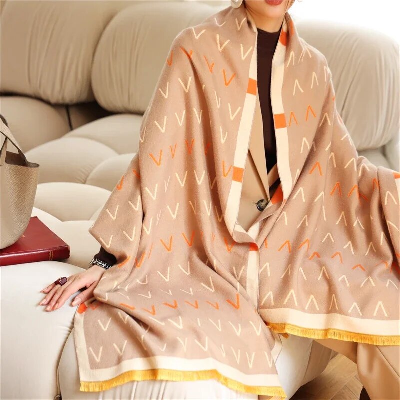 2022 Luxury Cashmere Sacarf for Women Leopard Print Thick Blanket with Tassel Large Shawl and Wrap Bufanda Winter Warm Echarpe WYT238-2