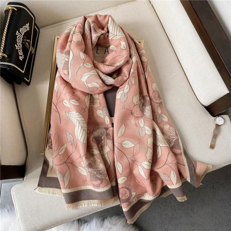 2022 Luxury Cashmere Sacarf for Women Leopard Print Thick Blanket with Tassel Large Shawl and Wrap Bufanda Winter Warm Echarpe WYT50-2