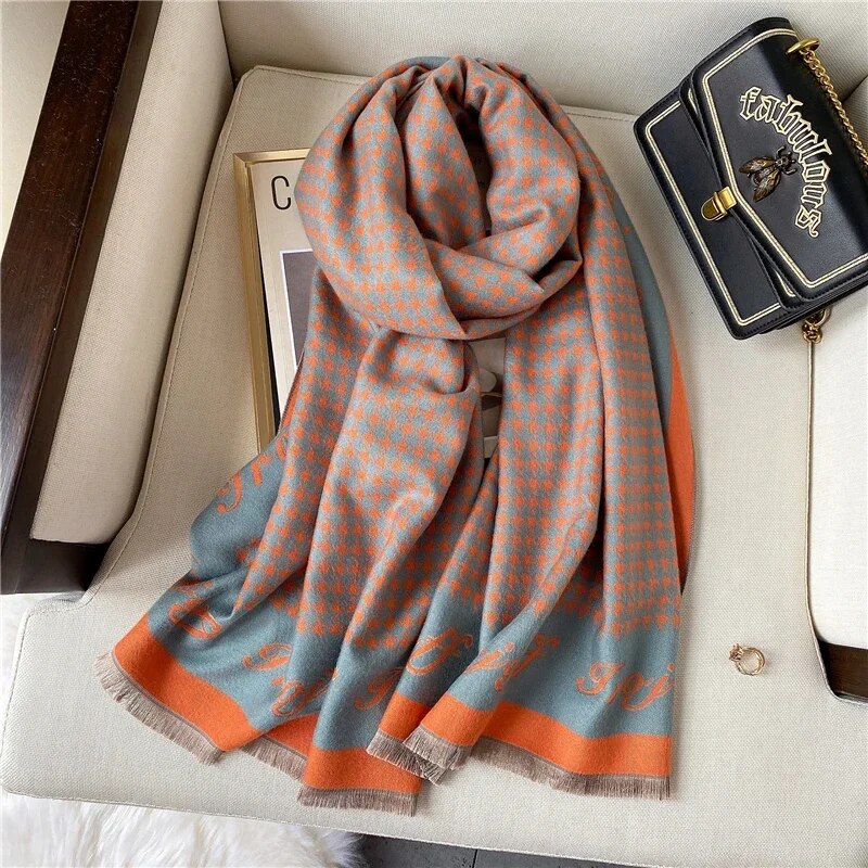 2022 Luxury Cashmere Sacarf for Women Leopard Print Thick Blanket with Tassel Large Shawl and Wrap Bufanda Winter Warm Echarpe WYT184-4