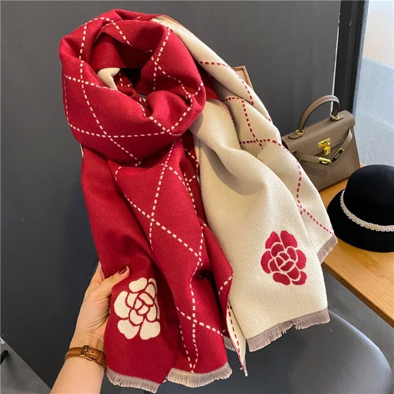 2022 Luxury Cashmere Sacarf for Women Leopard Print Thick Blanket with Tassel Large Shawl and Wrap Bufanda Winter Warm Echarpe WYT427-5