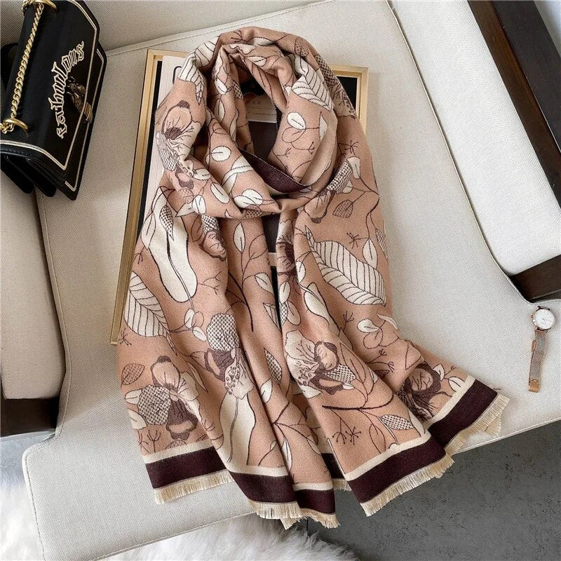 2022 Luxury Cashmere Sacarf for Women Leopard Print Thick Blanket with Tassel Large Shawl and Wrap Bufanda Winter Warm Echarpe WYT50-3