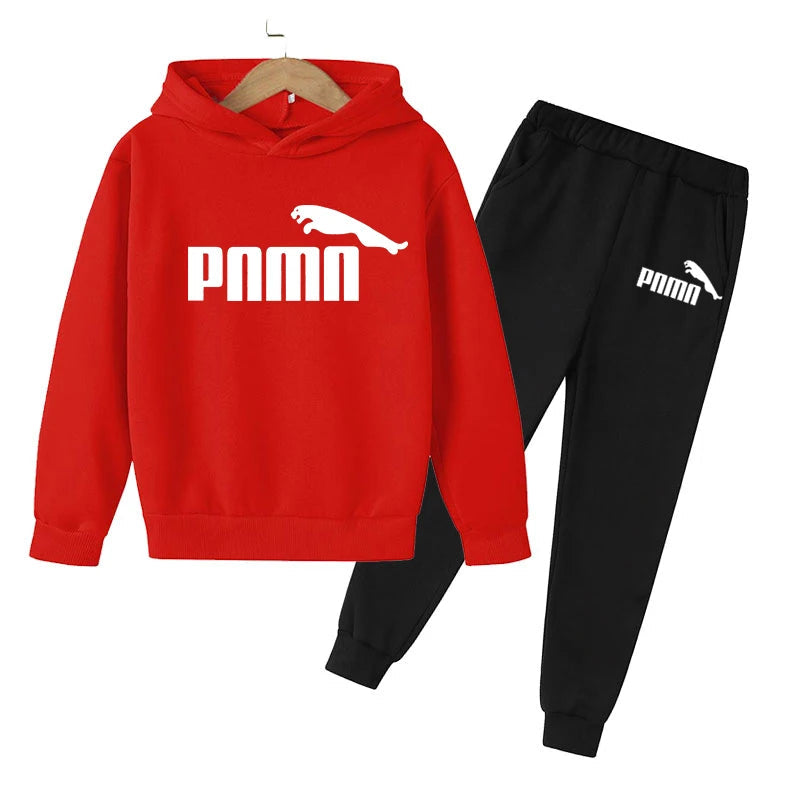 2023 Children's Boys Handsome Sweatshirt Spring and Autumn Hoodie+Pants 2-piece Sets Boys Girls Outdoor Jogging Casual Wear Coat P46 Yellow Gray