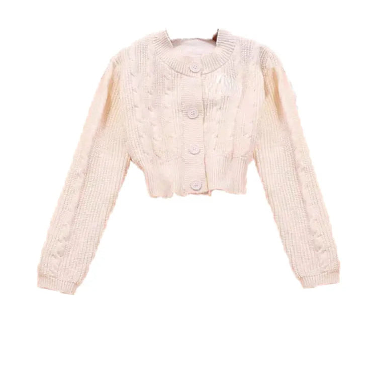 2024 Autumn Sweet Skirt 3 Piece Set Office Lady Casual Blouse + Slim Sexy Vest + Women Party Mini Skirt Korean Fashion Chic Only Blouse