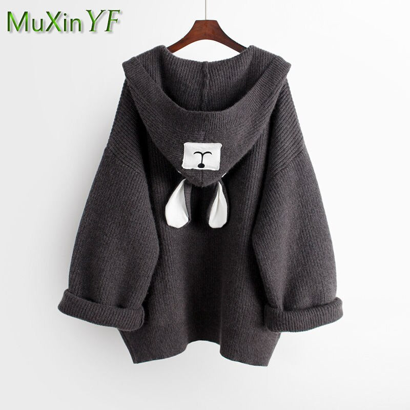 2024 Autumn/Winter New Denim Pants Matching Set Women's Korean Elegant Knit Hooded Cardigan+Long Sleeve+Jeans Three Piece Suit