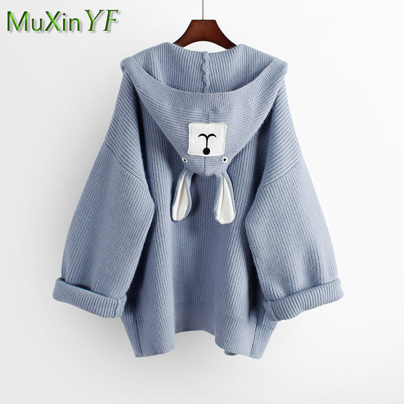 2024 Autumn/Winter New Denim Pants Matching Set Women's Korean Elegant Knit Hooded Cardigan+Long Sleeve+Jeans Three Piece Suit