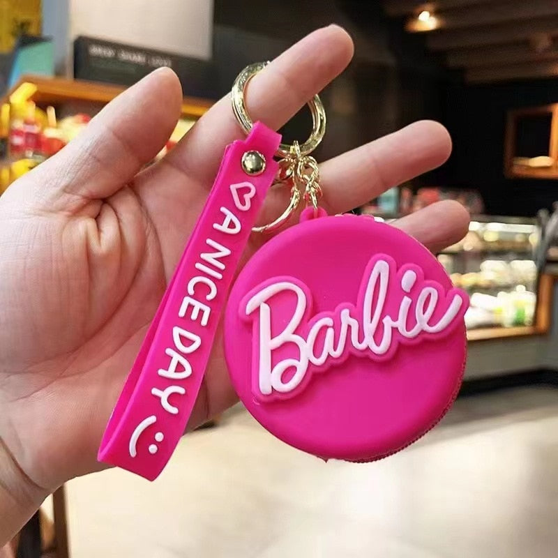2024 Barbie Party Movie Wallet Kawaii Pink Girls Kids Coin Purse Keychain Cartoon Bag Case Key Chain Pendant Decorations Gifts B