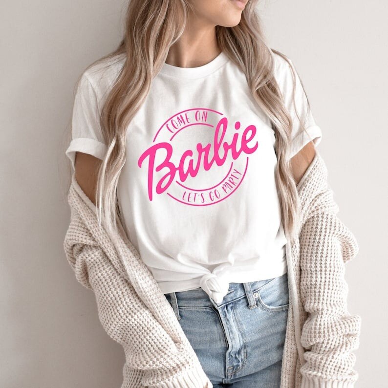 2024 Barbie Short-Sleeved Fashion Ladies T-Shirt Y2K Girls Summer Printing Soft Loose Round Neck Tops Undershirt Yoga Clothes