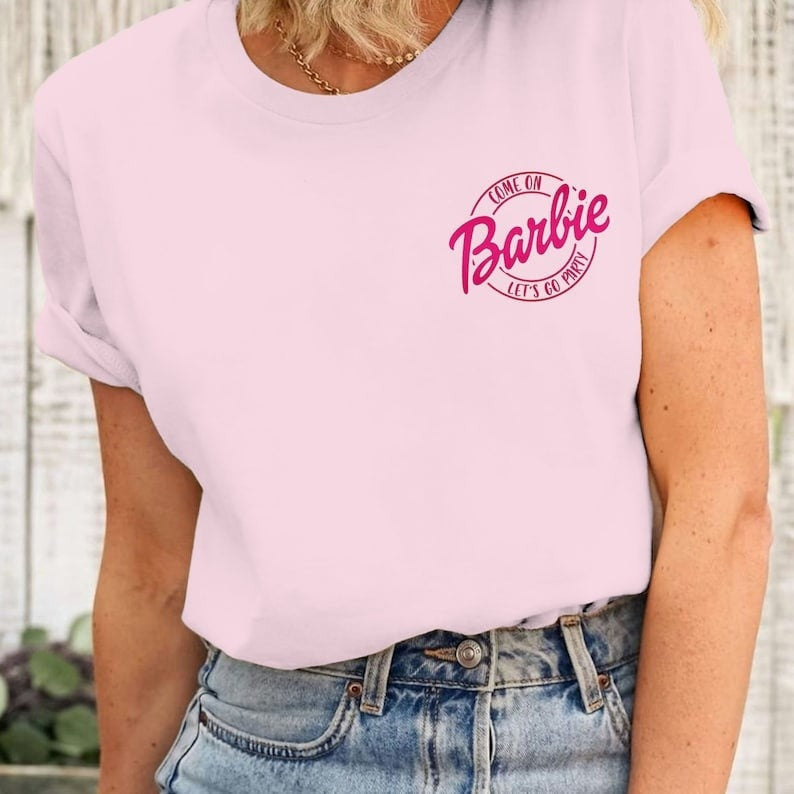 2024 Barbie Short-Sleeved Fashion Ladies T-Shirt Y2K Girls Summer Printing Soft Loose Round Neck Tops Undershirt Yoga Clothes