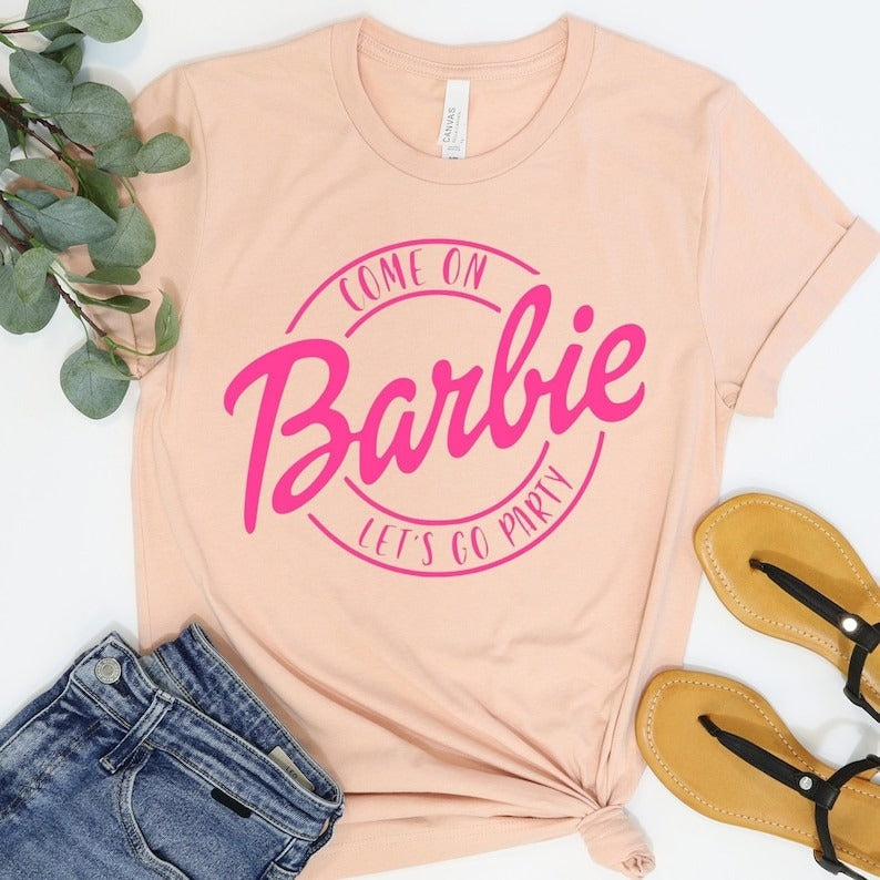 2024 Barbie Short-Sleeved Fashion Ladies T-Shirt Y2K Girls Summer Printing Soft Loose Round Neck Tops Undershirt Yoga Clothes