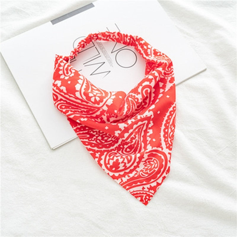 2024 Chiffon Printing Flower Bandana Hair Scarf Headband for Women Vintage Long Ribbon Scrunchie Beach Bandanas Hair Accessories 25